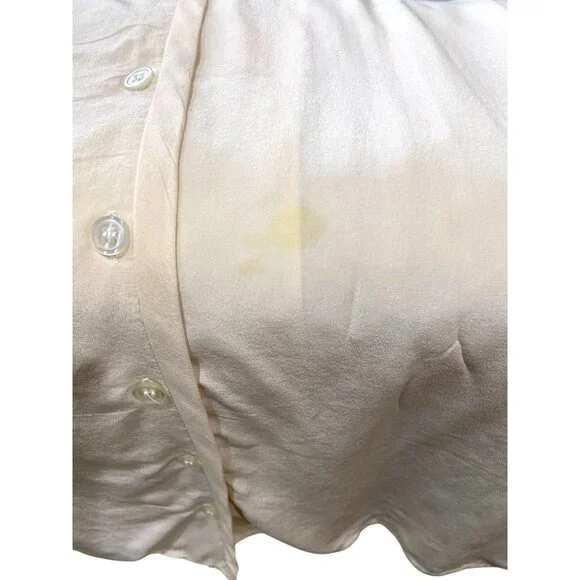 Spencer Jeremy Vintage 90’s Silk Blouse Cream Size M - Picture 8 of 15